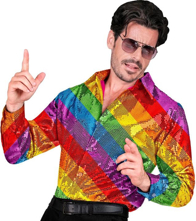 Image du produit Widmann Chemise à paillettes dans un motif arc-en-ciel (XXL)