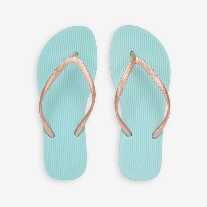 Actual product image Olaian Thong sandals ladies 500 gold blue (39)
