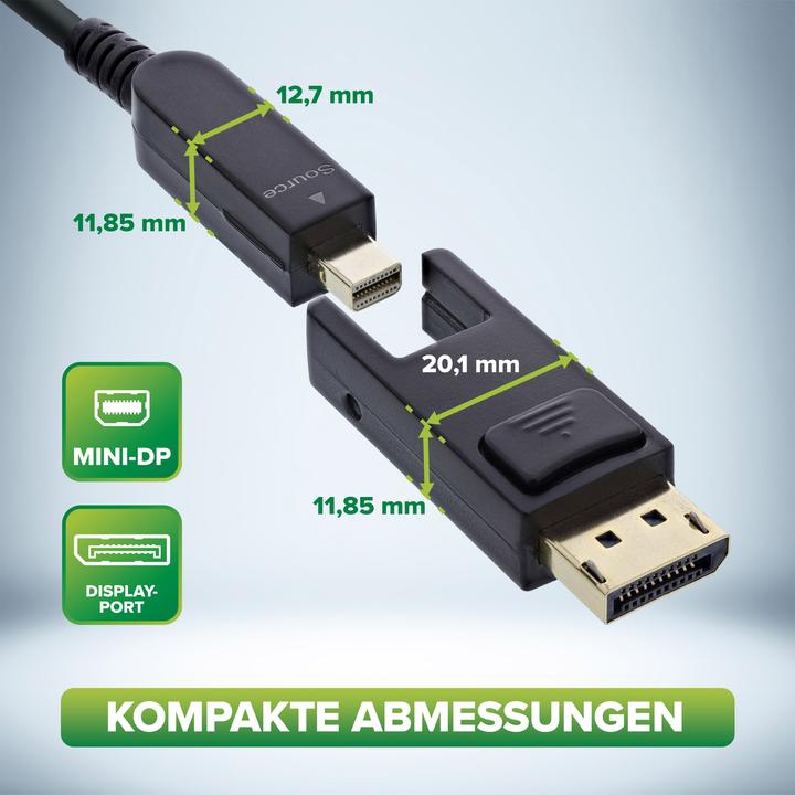 Produktbild InLine DisplayPort 1.4 AOC Kabel, 8K4K, DisplayPort Stecker abnehmbar, 10m (10 m, DisplayPort)