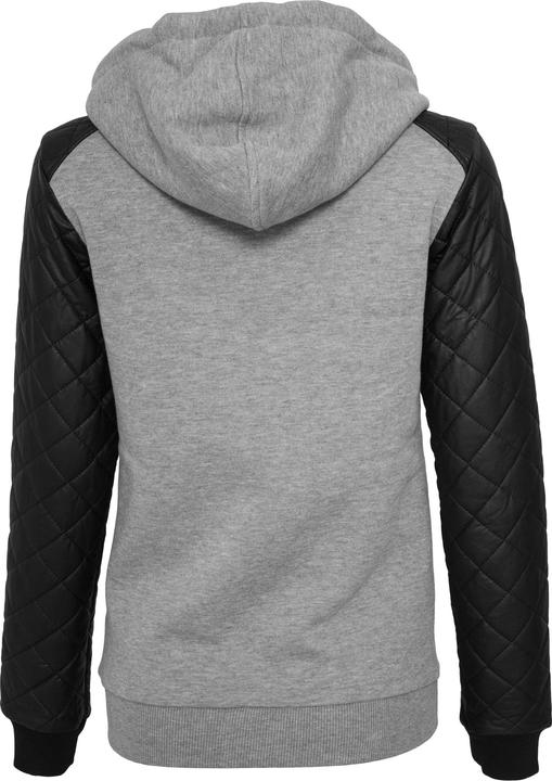 Immagine prodotto Urban Classics Ladies Diamond Leather Imitation Sleeve Zip Hoody (XS)