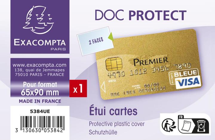 Actual product image Exacompta Doc Protect PVC Bank Card Protective Sleeve - Crystal (65 x 100 mm, 1 x)