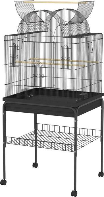 Produktbild Swisshandel24 Vogelkäfig gross Wellensittichkäfig mit Tablett Ablagefläche Futterstation Rollen