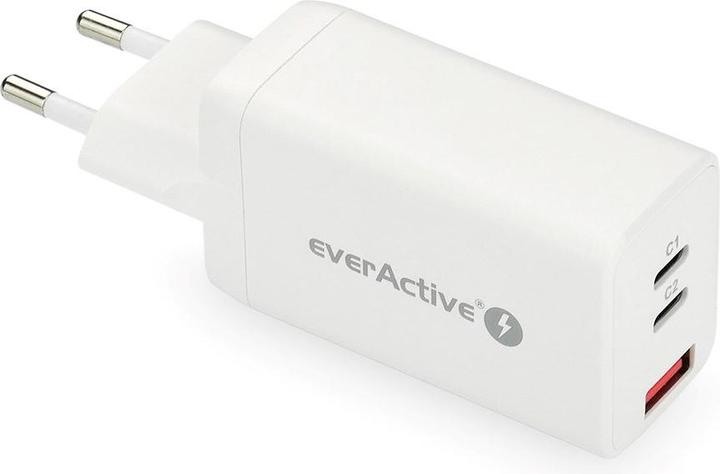 Actual product image Everactive GaN SC-650Q Mains charger with QC4+ USB socket and 2x USB-C PD PPS 65W (65 W)