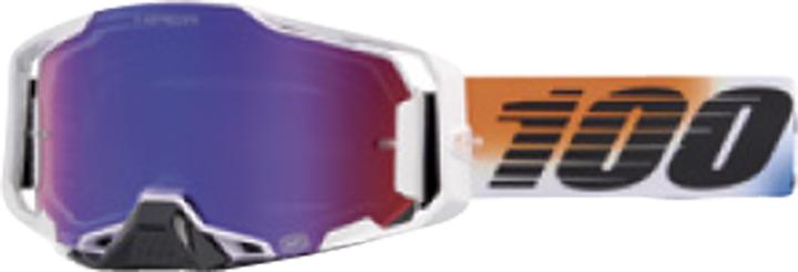 100% ARMEGA HIPER Goggle United (Weiss, Blau, Mirror Red)