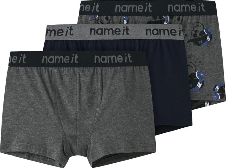 Immagine prodotto Name it Nkmboxer 3p Dark Grey Mel Skull Noos (158, 164, confezione da 3)