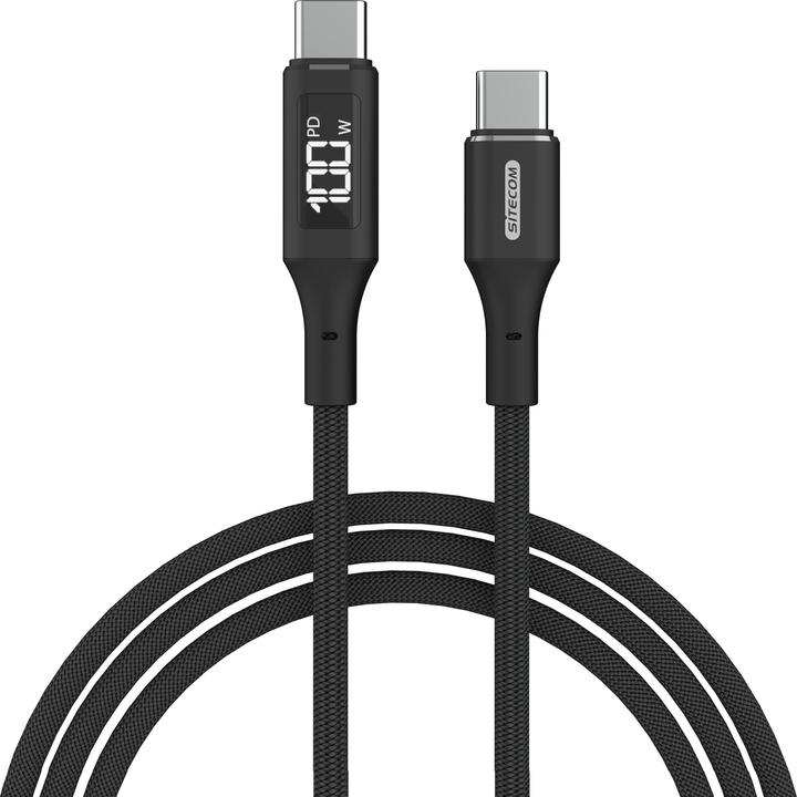 Actual product image Sitecom CA-1005 USB-C to USB-C PC + LED Dpl (1.50 m, 100 W)