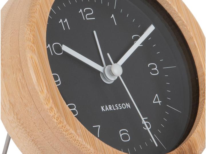 Actual product image Karlsson Classic alarm clock Neat Round Bamboo / Black
