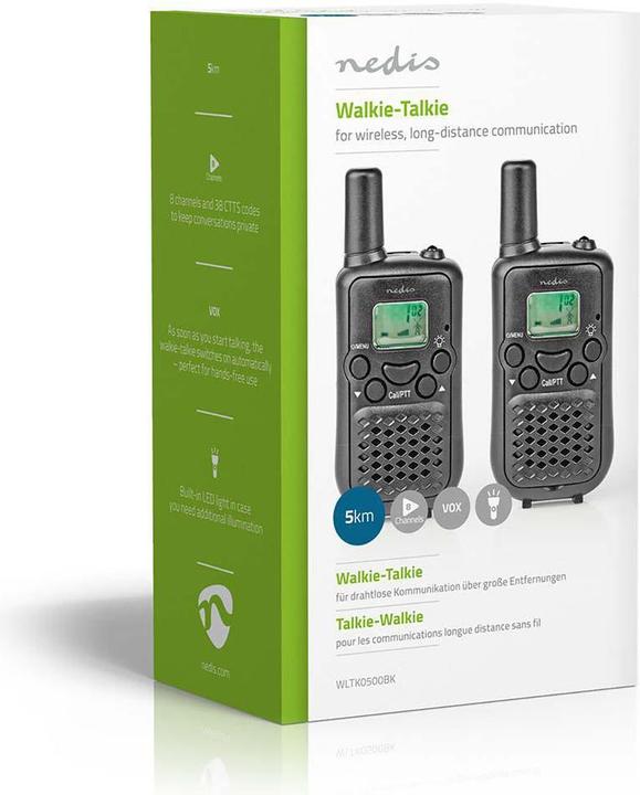 Image du produit Nedis WLTK0500BK - vysílačka, 5 km, 2 ks (5 km)