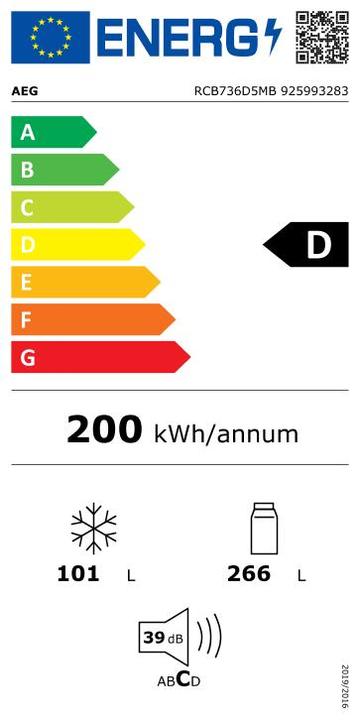 Energy Label AEG RCB736D5MB (367 l)