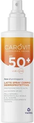 Actual product image Carovit Sun Program SPF50+ Sun Protection Against UVA and UVB+ Rays with Contrasting Action Leather (Suntan cream, SPF 50+, 200 ml)