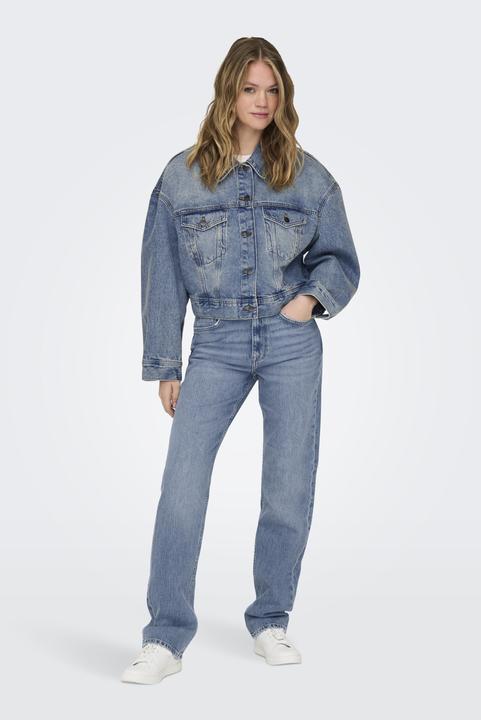 Immagine prodotto Only Colletto Fly-away Giacca a spalla bassa Giacca in denim (L)
