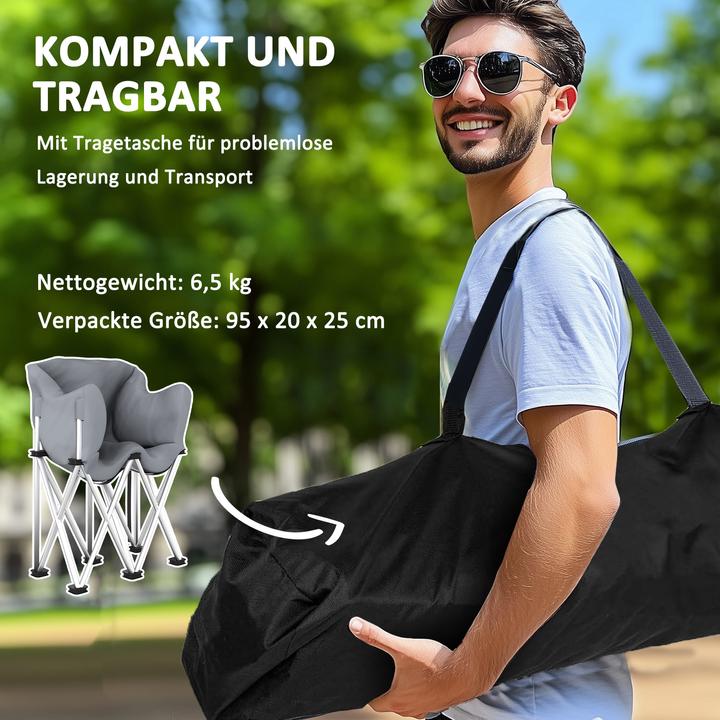 Immagine prodotto Outsunny Campingstuhl Metall, Oxfordstoff Grau