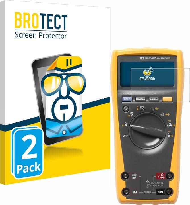 2-pack BROTECT HD-Clear screen protector compatible with Fluke 179 Multimeter (2x display)