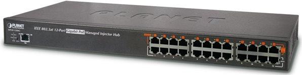 Image du produit Planet Injector Hub 12 ports GB 802.3at POE+ (802,3at (PoE+), 360 W)