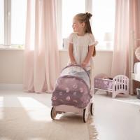 Actual product image Howa Doll's pram "Rainbow" made of wood with foldable hood
