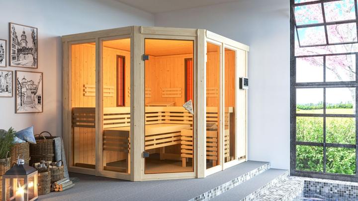 Produktbild Karibu Infrarotkabine Ava Eckeinstieg (9 KW Bio externe Steuerung)