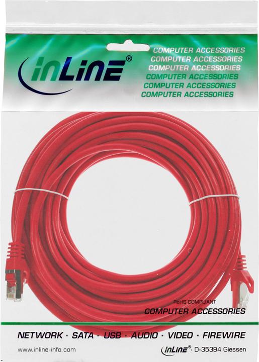 Immagine prodotto InLine Cavo patch SF/UTP Cat.5e, rosso 50m (72555R) (S/UTP, CAT5e, 50 m)