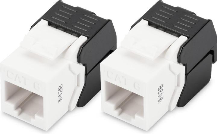 Produktbild Digitus CAT 6 Keystone Jack, ungeschirmt, RJ45 zu LSA, werkzeugloser Anschluss, inkl. Kabelbinder, 2 St (Keystone Modul)
