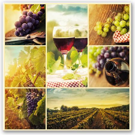 Actual product image Trenddeko Wine Collage - square (20 x 20 cm)