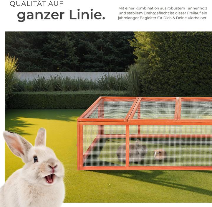 Immagine prodotto tectake Kaninchenstall mit 4 Türen 181x90x48cm