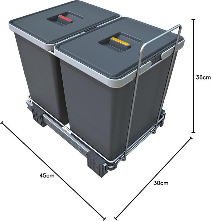 Immagine prodotto Elletipi Ausziehbarer Mülleimer zur Mülltrennung (36 l)
