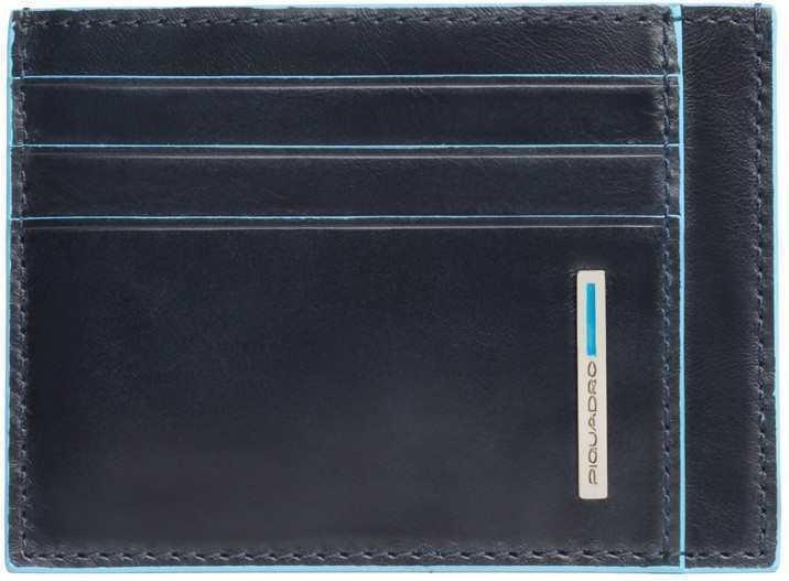 Piquadro B2, Leather Card Holder, Blue, For Men
