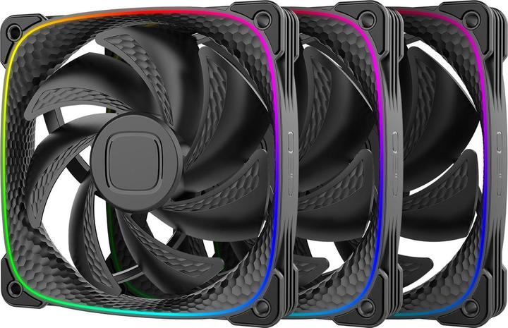 Geometric Future Squama 2503B RGB Lüfter, 3er Pack - 120 mm, schwarz (120 mm, 3 x)