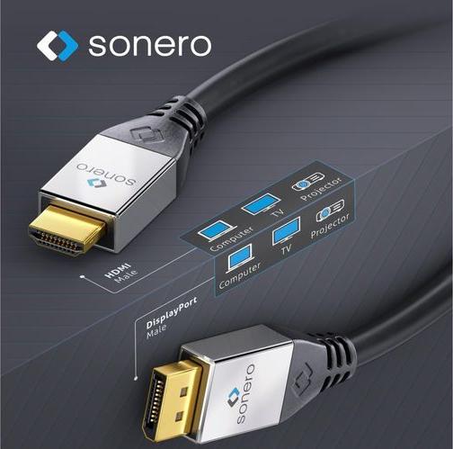 Produktbild Sonero DisplayPort — HDMI (Typ A) (1.50 m, HDMI, DisplayPort)