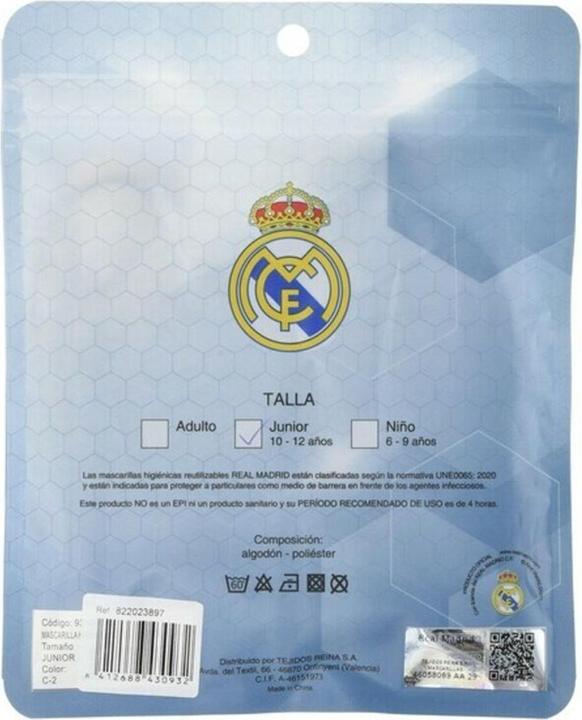 Produktbild Real Madrid CF Wiederverwendbare Stoff-Hygienemaske Für Kinder Blau (1 x)