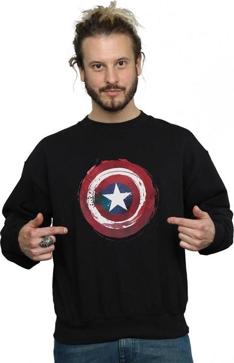 Immagine prodotto Captain America Splatter Shield Felpa Uomo (3XL)