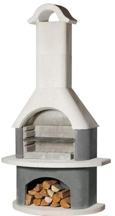 Buschbeck Grillkamin Meran Beton anthrazitgrau weiss