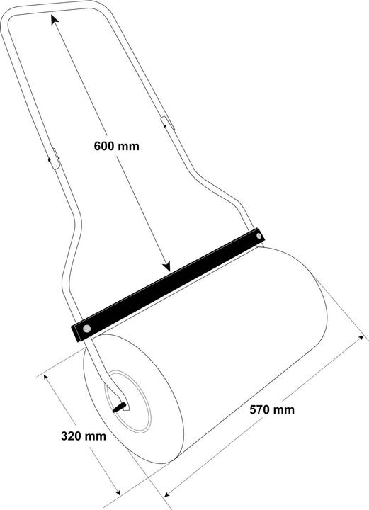 Produktbild Wiltec Rasenwalze 32x57cm mit Schmutzabstreifer Gartenwalze 45l Walze für Rasen