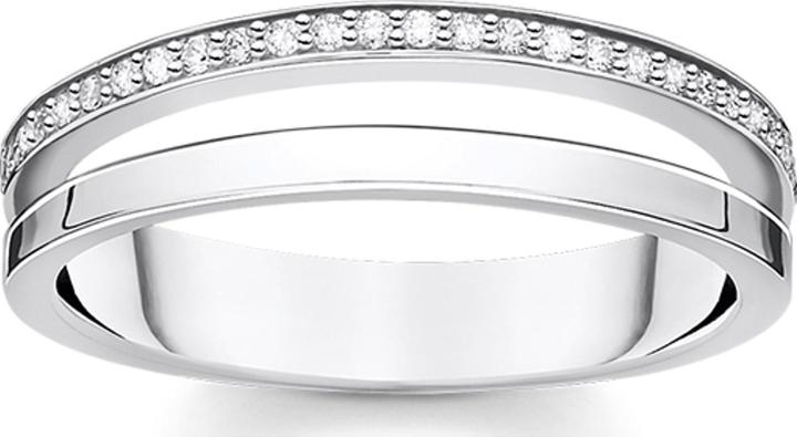 Thomas Sabo Ring Doppel Weisse Steine Silber