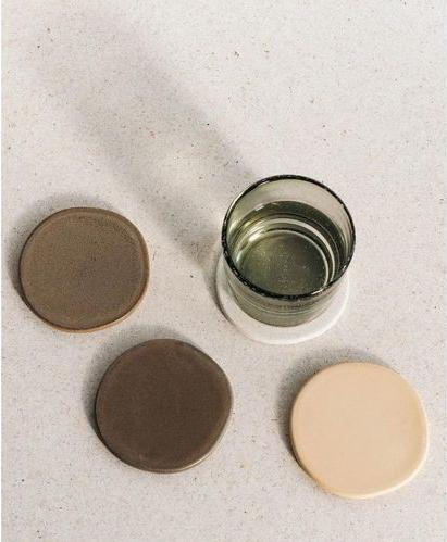 Actual product image Esmée Set of 4 Ceramic Coasters (4 x, Glass coaster)