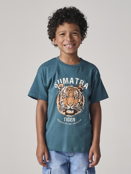 Actual product image Vertbaudet Jungen T-Shirt mit Tiger und Recycling-Baumwolle (140)