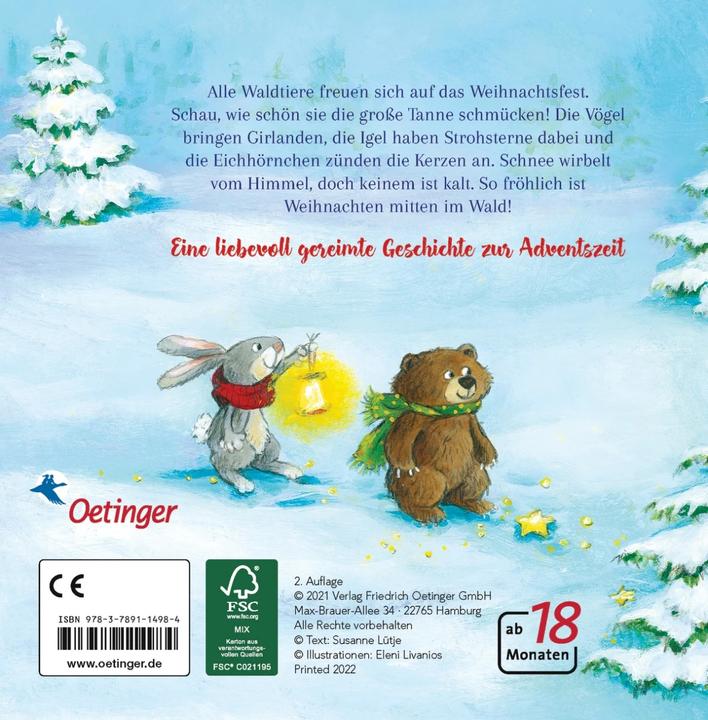 Produktbild Im Wald gibt's heut ein Weihnachtsfest (Deutsch, Susanne Lütje, 2021)