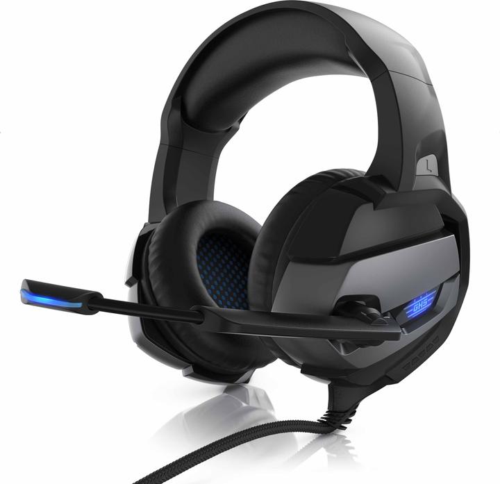 Actual product image CSL Gaming headset, USB, microphone, LED lighting, headphones for Windows, Mac, PS3, PS4, PS4 Pro, PS5 (Cable)
