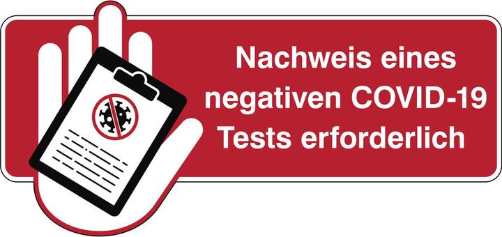 Productafbeelding Brady Bewijs van een negatieve COVID-19 test vereist
