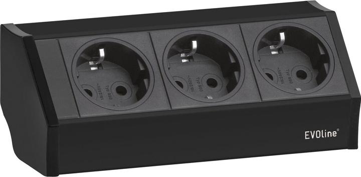 Produktbild Evoline V-Dock Steckdosenelement 3 x Schuko schwarz (3 x, CEE 7/3, 2.50 m)