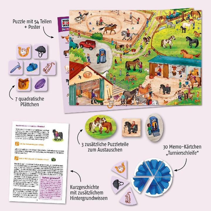 Immagine prodotto Kosmos Puzzle di conoscenza WAS IST WAS Junior - Scopri la fattoria dei pony (54 pezzi)