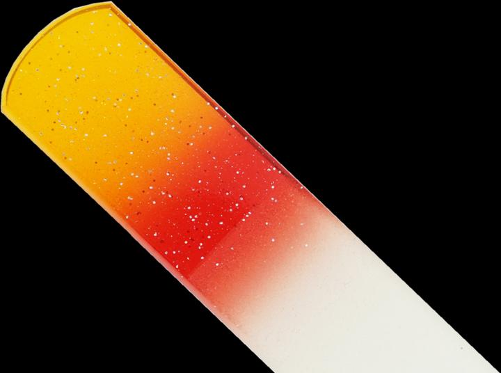 Immagine prodotto Lima in vetro per pedicure, bifacciale, giallo/rosso con glitter Lunghezza: 13,5 cm