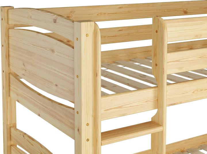 Produktbild Erst-Holz Etagenbett Massivholz Kiefer 90x200cm Stockbett hohes Bett + Rollrost + Matratze 60.13-09 Ni70 M (90 x 200 cm)