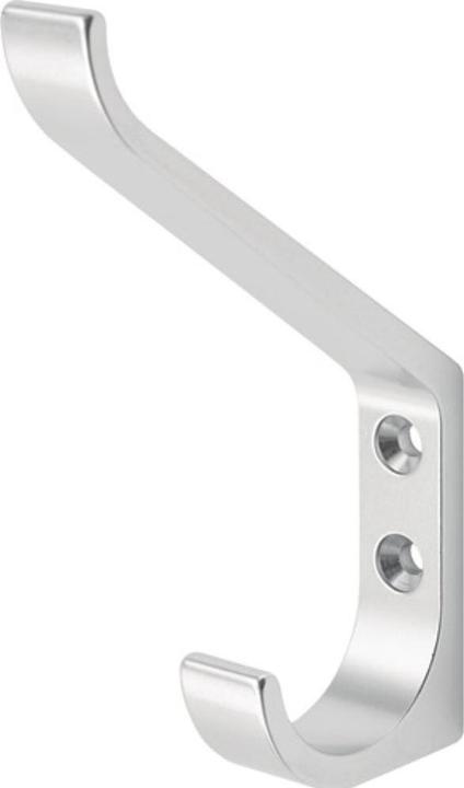 Actual product image Hermeta Hand hook 0148 single Projection 86.5 mm Aluminium silver anodised Height 135 mm
