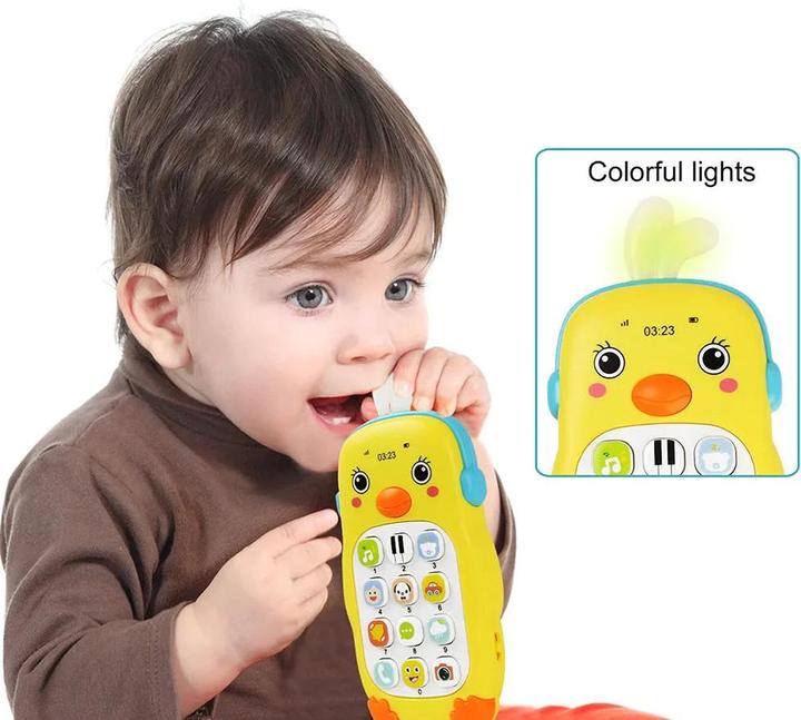 Produktbild Activity Board Baby Musikalisches Handy Cartoon Beissring Telefon mit Ton & Licht Telefon Elektronisches Spielzeug