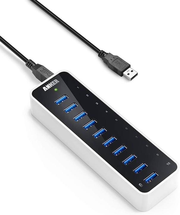 Immagine prodotto Allnet hub usb 3.0 a 10 porte tipo-a da 19 pollici 1he (USB-A, 10 Porti)