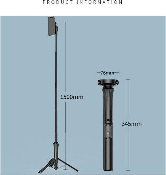 Actual product image MU Classic MagSafe Selfie Stick Magnetic Tripod -S Series Tripod