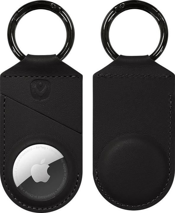 Produktbild Valenta Schlüsselanhänger AirTag Case Leder Schwarz, Motiv