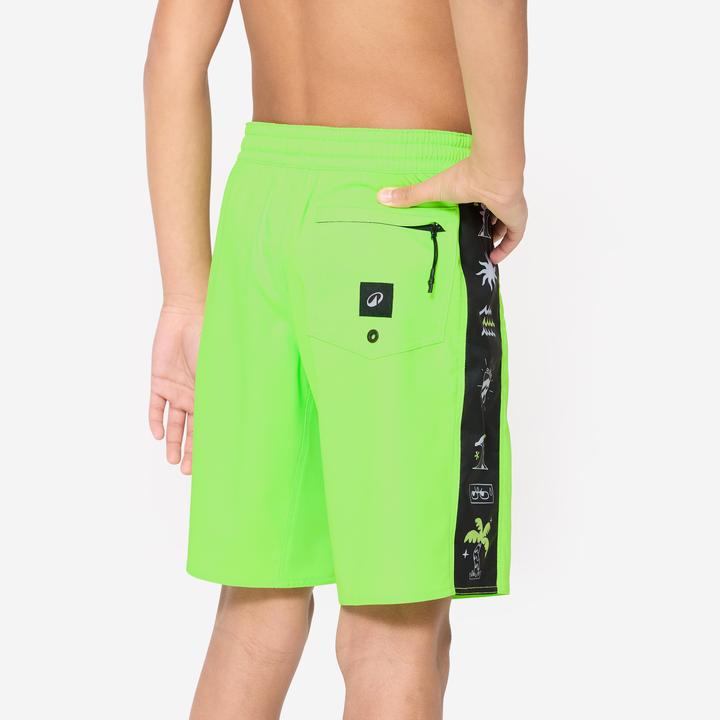 Image du produit Olaian Boardshort surf Garçon - 900 Band vert (8, 9, 10)