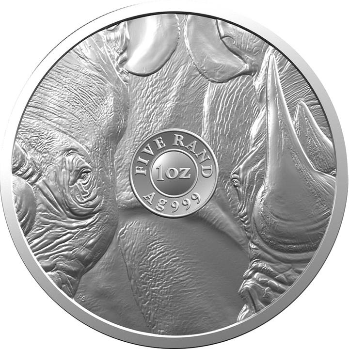 Actual product image South Africa Mint Silver Rhino 1 oz - Big Five Series I - 2020 (999, 2020)