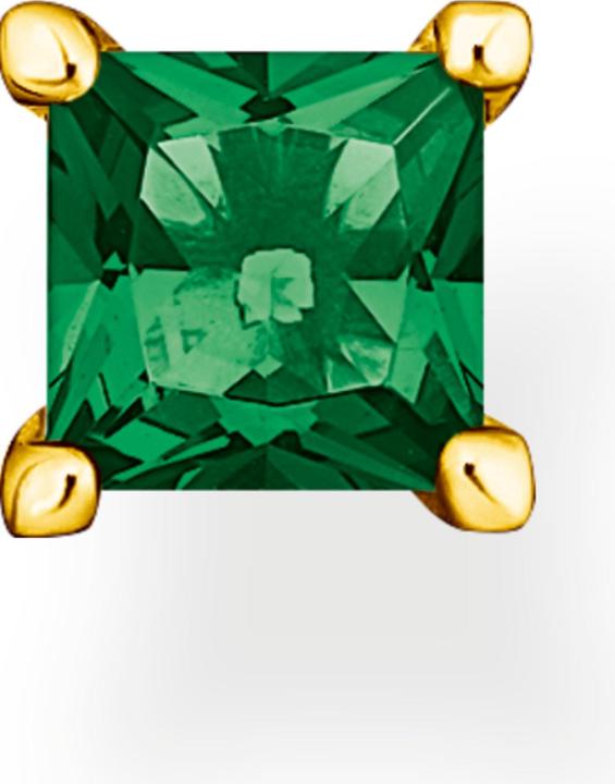 Thomas Sabo Einzel Ohrstecker mit grünem Stein gold (925er Silber, beschmücktes 925er Silber)